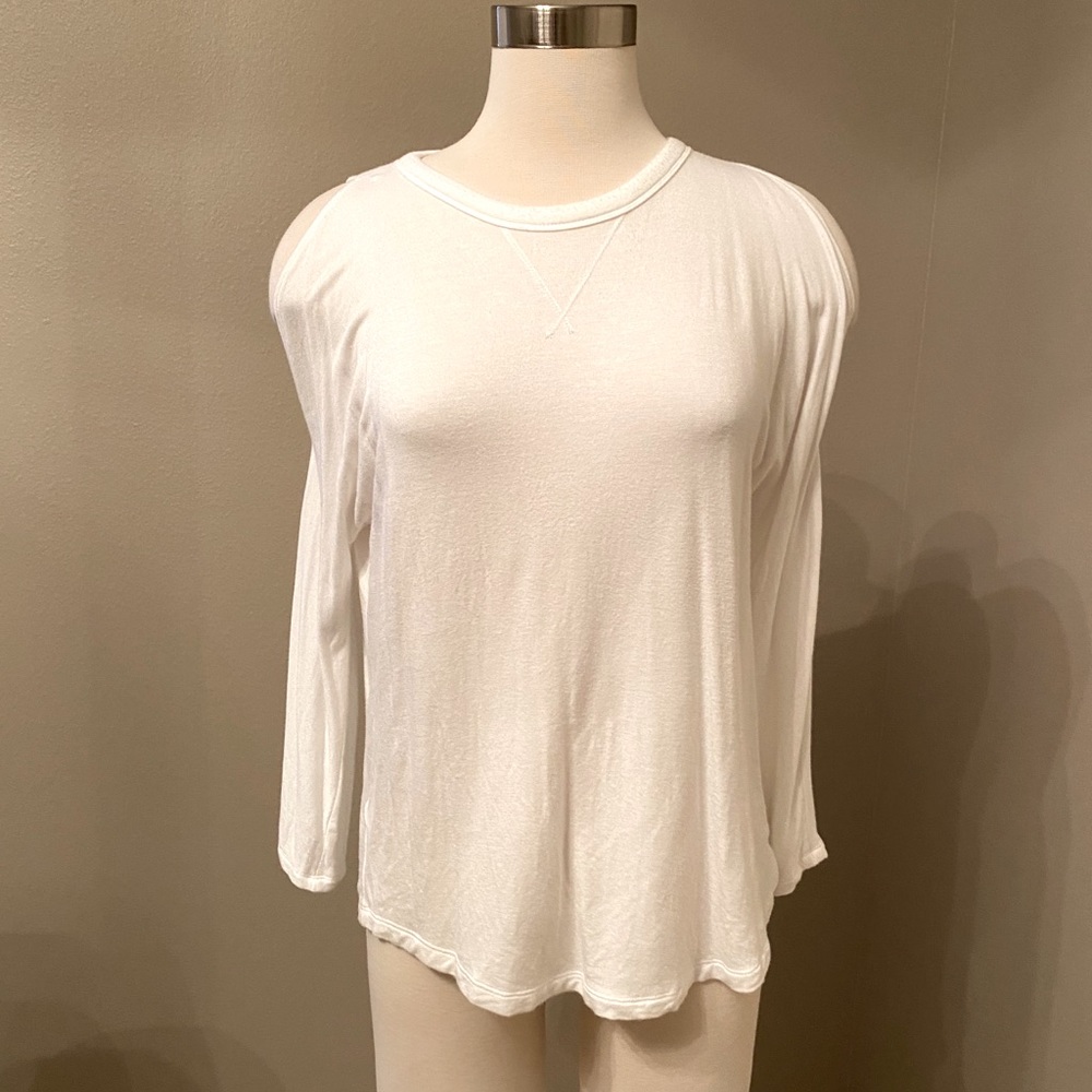 Lou & Grey White Cold Shoulder Top (XS)